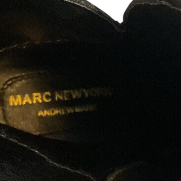 Marc New York Bootie Women’s SZ 9.5 M Black AMELIA Ankle Clear Heel Faux Suede - Picture 15 of 15